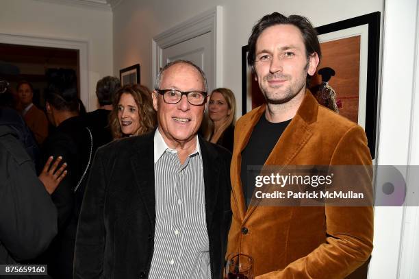 Asher Edelman and Guest attend Edelman Arts: The Infamous Rose Hartman at Edelman Arts on November 17, 2017 in New York City.