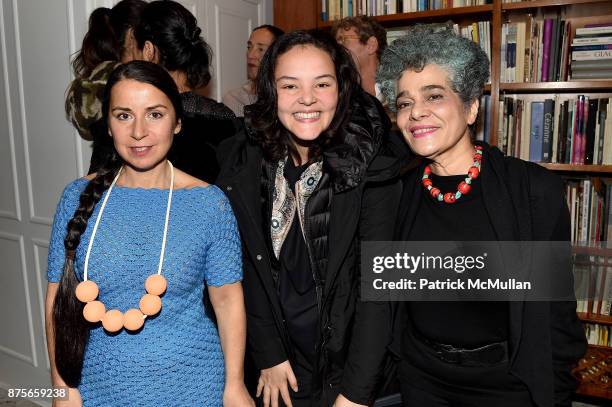 Eteri Chkadua, Lili Stiefel and Raimunda attend Edelman Arts: The Infamous Rose Hartman at Edelman Arts on November 17, 2017 in New York City.