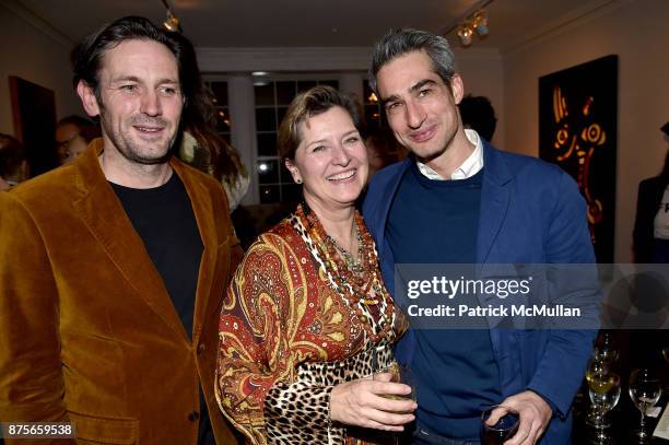 Guest, Michelle Edelman and Cedric Autet attend Edelman Arts: The Infamous Rose Hartman at Edelman Arts on November 17, 2017 in New York City.
