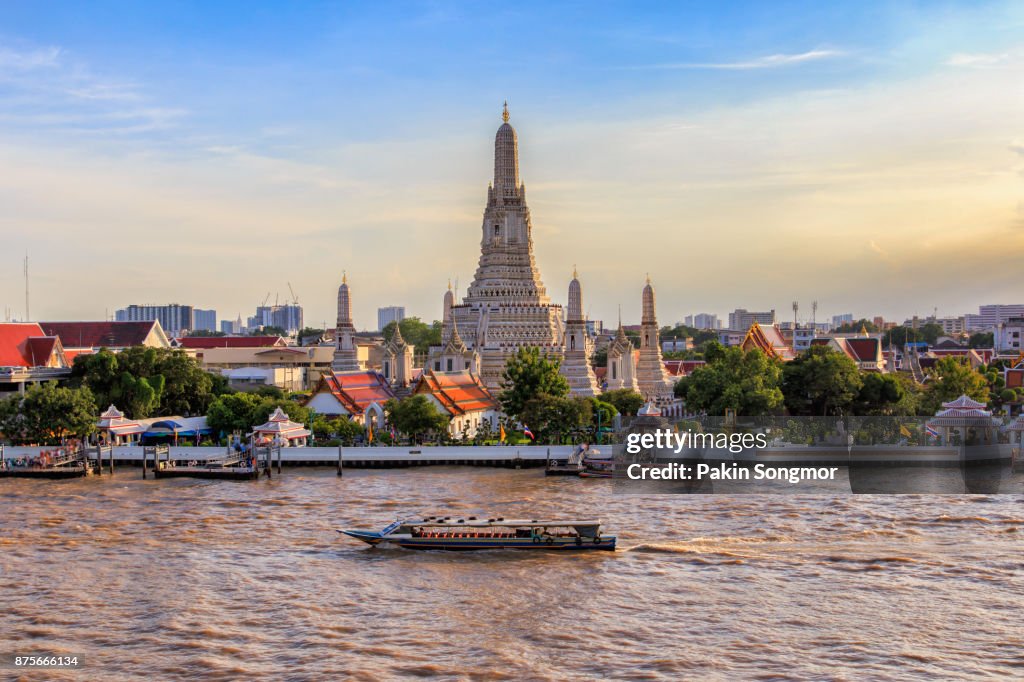 Wat Arun big landmark in Bangkok City, Thailand