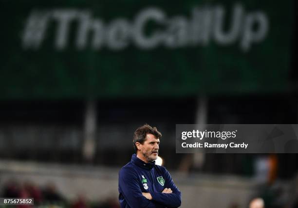 Dublin , Ireland - 14 November 2017; Republic of Ireland assistant coach Roy Keane during the FIFA 2018 World Cup Qualifier Play-off 2nd leg match...