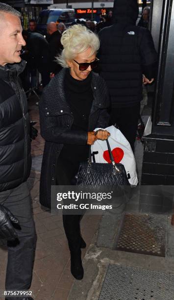 Debbie McGee seen arriving at rehearsals at the Tower Ballroom on November 18, 2017 in Blackpool, England.