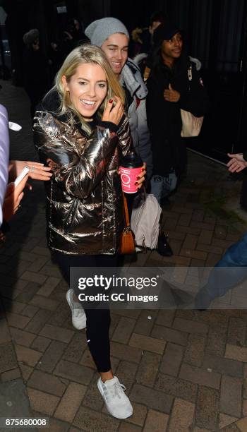 Mollie King and AJ Pritchard seen arriving at rehearsals at the Tower Ballroom on November 18, 2017 in Blackpool, England.