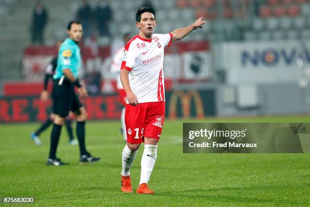 Laurent Abergel of Nancy during the Ligue 2 match between AS Nancy and AC Ajaccio on November 17, 2017 in Nancy, France.