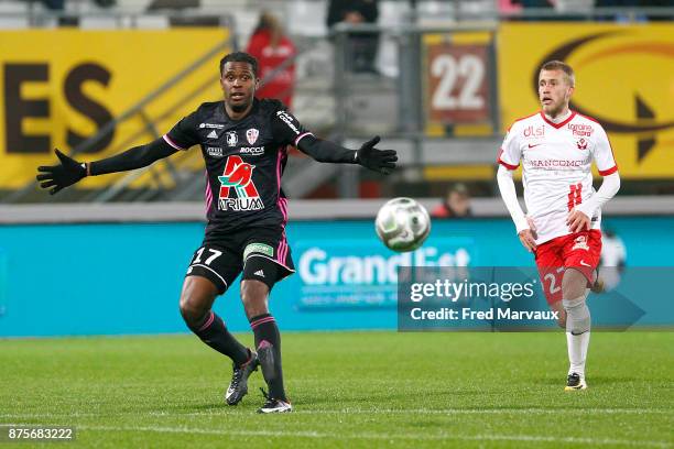 Manuel Cabit of Ajaccio during the Ligue 2 match between AS Nancy and AC Ajaccio on November 17, 2017 in Nancy, France.