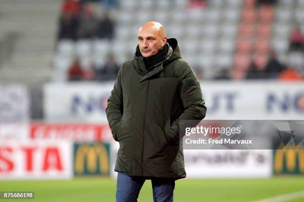 Olivier Pantaloni coach of Ajaccio during the Ligue 2 match between AS Nancy and AC Ajaccio on November 17, 2017 in Nancy, France.