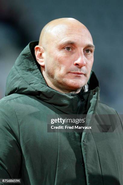 Olivier Pantaloni coach of Ajaccio during the Ligue 2 match between AS Nancy and AC Ajaccio on November 17, 2017 in Nancy, France.