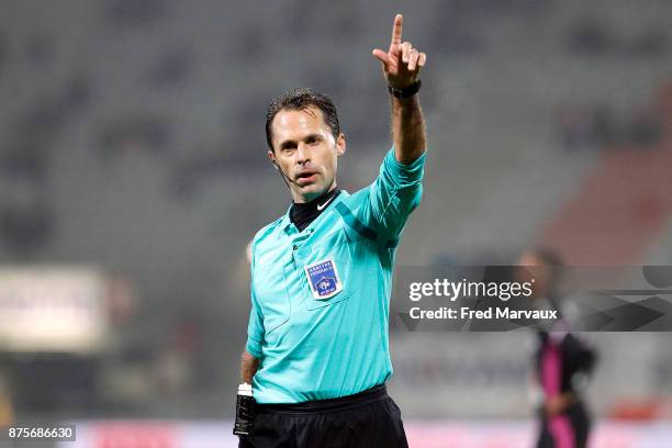 Romain Delpech referee during the Ligue 2 match between AS Nancy and AC Ajaccio on November 17, 2017 in Nancy, France.