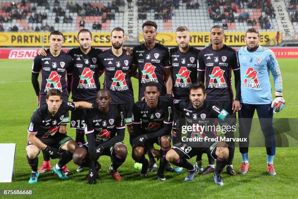 Team of AC Ajaccio during the Ligue 2 match between AS Nancy and AC Ajaccio on November 17, 2017 in Nancy, France.