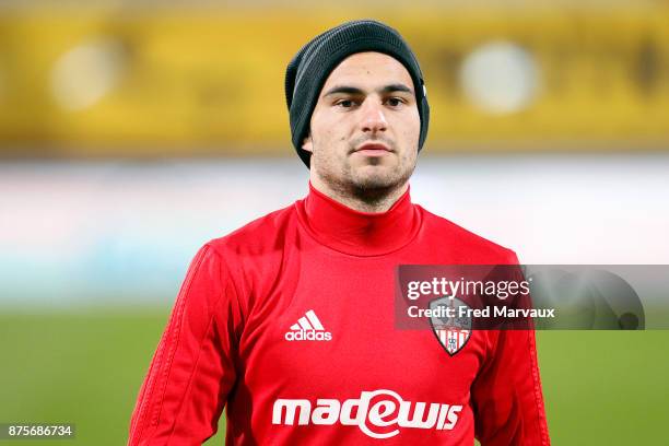 Thibault Vialla of Ajaccio during the Ligue 2 match between AS Nancy and AC Ajaccio on November 17, 2017 in Nancy, France.