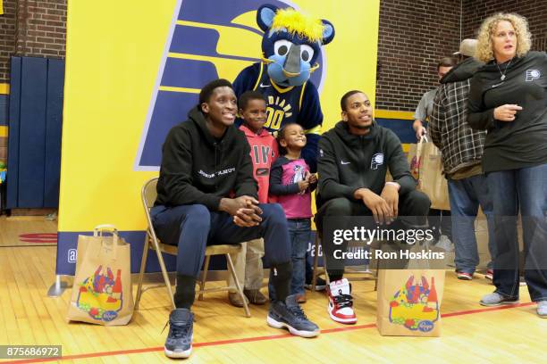 Victor Oladipo and Glenn Robinson III of the Indiana Pacers have teamed up to provide 200 families from Christamore House with Kroger groceries,...