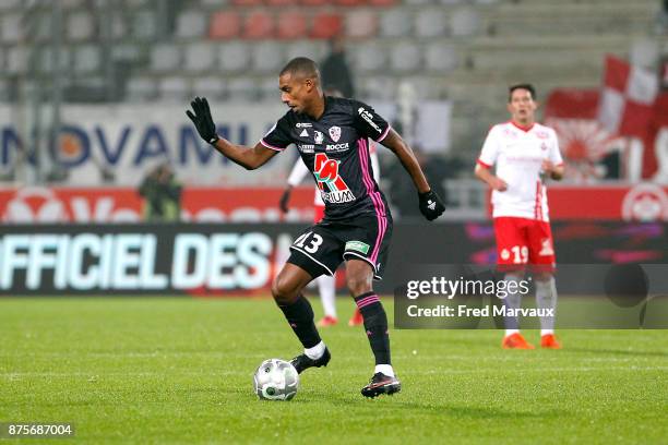 Yann Boe Kane of Ajaccio during the Ligue 2 match between AS Nancy and AC Ajaccio on November 17, 2017 in Nancy, France.