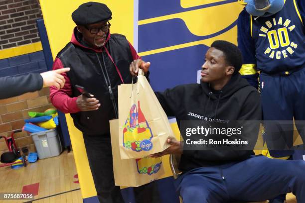 Victor Oladipo and Glenn Robinson III of the Indiana Pacers have teamed up to provide 200 families from Christamore House with Kroger groceries,...