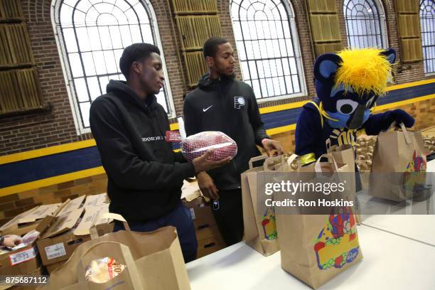 Victor Oladipo and Glenn Robinson III of the Indiana Pacers have teamed up to provide 200 families from Christamore House with Kroger groceries,...