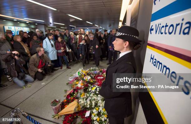 Memorial service for the 30th anniversary of the King's Cross fire, held at King's Cross station in London.