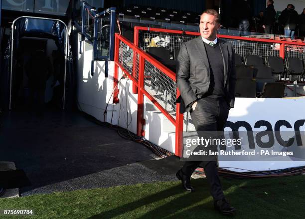 Celtic manager Brendan Rodgers walk on to the pitch side before the Ladbrokes Scottish Premiership match at the Global Energy Stadium, Dingwall.