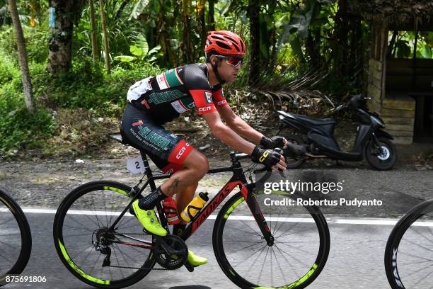 Edgar Nieto Nohales of Spain and 7 Eleven Roadbike Philippines competes during stage 1 of the Tour de Singkarak 2017, Tanah Datar-Padang 109,3 km on...