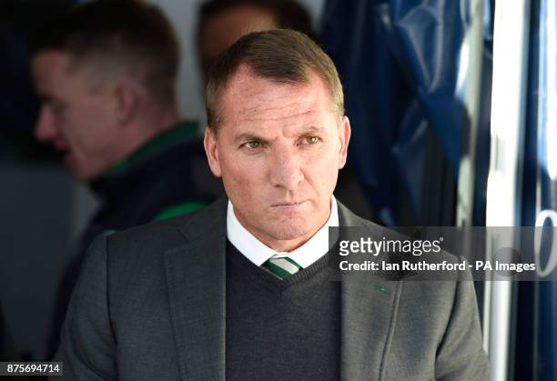 Celtic manager Brendan Rodgers walks out to the pitch side before the Ladbrokes Scottish Premiership match at the Global Energy Stadium, Dingwall.