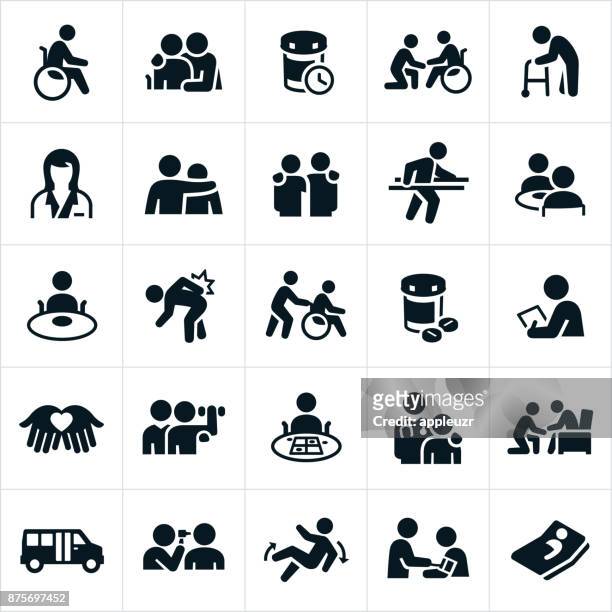 nursing home icons - visit stock illustrations
