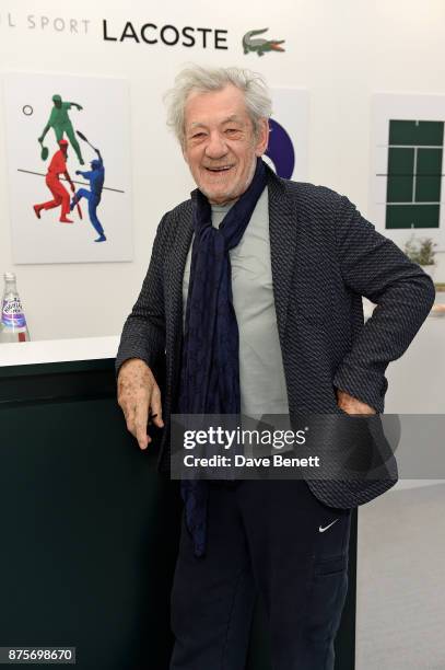Sir Ian McKellen attends Lacoste VIP Lounge during 2017 ATP World Tour Semi- Finals at The O2 Arena on November 18, 2017 in London, England.