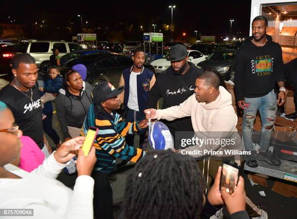 General View of The Migos Turkey Drive at 799 Hutchins Road on November 17, 2017 in Atlanta, Georgia.