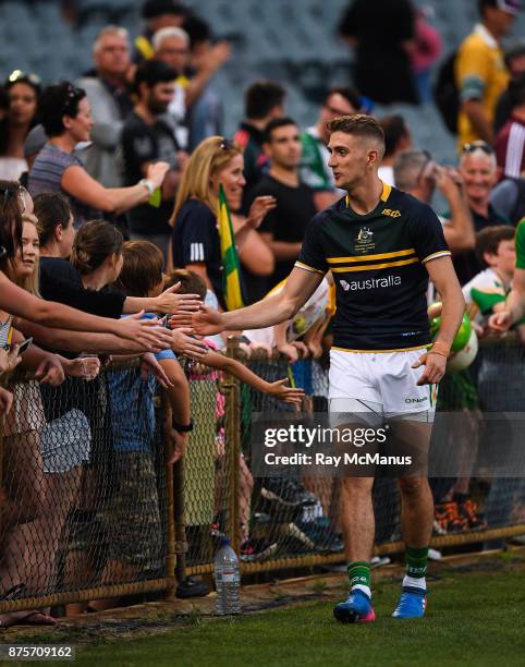 Perth , Australia - 18 November 2017; Killian Clarke of Ireland after the Virgin Australia International Rules Series 2nd test at the Domain Stadium...