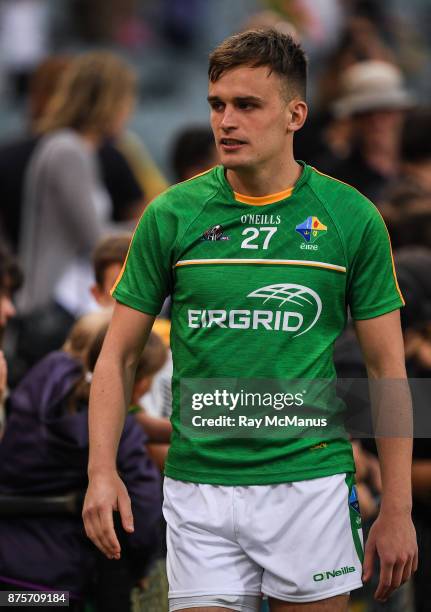 Perth , Australia - 18 November 2017; Enda Smith of Ireland after the Virgin Australia International Rules Series 2nd test at the Domain Stadium in...