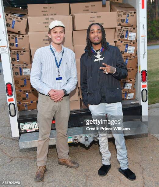 Quavo of The Group Migos attends Migos Turkey Drive at 799 Hutchins Road on November 17, 2017 in Atlanta, Georgia.