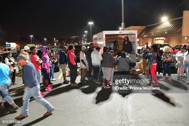 General View of The Migos Turkey Drive at 799 Hutchins Road on November 17, 2017 in Atlanta, Georgia.