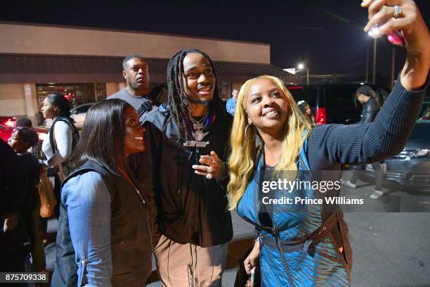 Quavo of The Group Migos attends Migos Turkey Drive at 799 Hutchins Road on November 17, 2017 in Atlanta, Georgia.