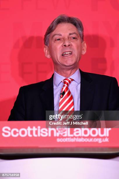 Richard Leonard, the newly elected leader of Scottish Labour holds a press conference on November 18, 2017 in Glasgow, United Kingdom. Party members...