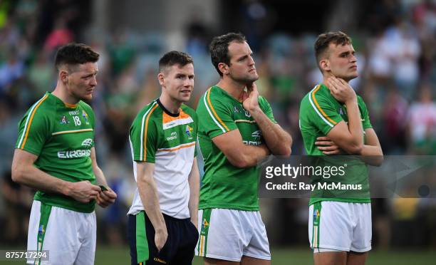 Perth , Australia - 18 November 2017; Ireland players, left to right, Conor McManus, Karl O'Connell, Michael Murphy and Enda Smith of Ireland after...