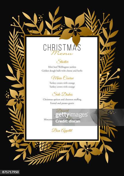 christmas menu template. - christmas invitation stock illustrations