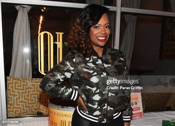 Kandi Burruss attends Kandi Cares Foundation Thanksgiving Blessings Collection Day Food Drive at Old Lady Gang on November 17, 2017 in Atlanta,...