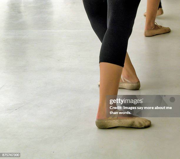 close up of the feet of rehearsing ballerinas. - ballet feet hurt stock pictures, royalty-free photos & images