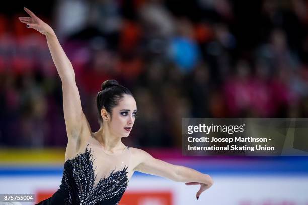 Kaetlyn Osmond of Canada competes in the Ladies Free Skating during day two of the ISU Grand Prix of Figure Skating at Polesud Ice Skating Rink on...