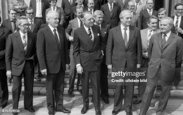 Germany, Essen: The Krupp Group used the visit of the important GDR politician, Guenter Mittag, to Bonn in the Villa Huegel with Berthold Beitz on in...