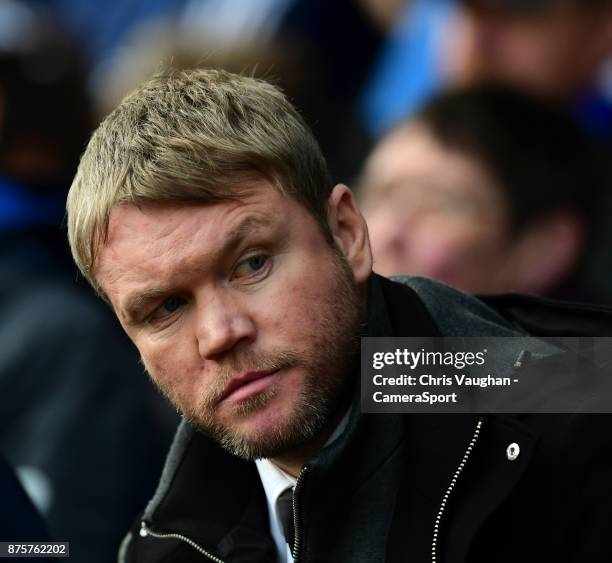 Peterborough United manager Grant McCann during the Sky Bet League One match between Peterborough United and Blackpool at ABAX Stadium on November...