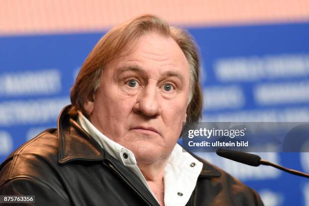 Schauspieler Gerard Depardieu während der Pressekonferenz zum Film -SAINT AMOUR- anlässlich der 66. Internationalen Filmfestspiele Berlin