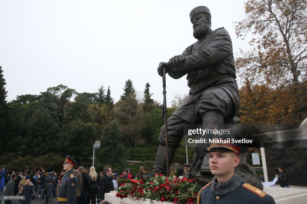 Russian President Vladimir Putin Opens A Monument Of Emperor Alexander III in Crimea