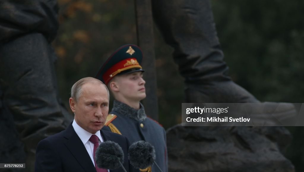 Russian President Vladimir Putin Opens A Monument Of Emperor Alexander III in Crimea