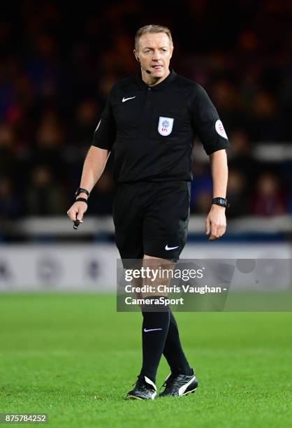 Referee Trevor Kettle during the Sky Bet League One match between Peterborough United and Blackpool at ABAX Stadium on November 18, 2017 in...