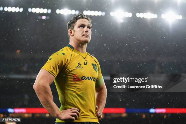 Michael Hooper of Australia during the Old Mutual Wealth Series match between England and Australia at Twickenham Stadium on November 18, 2017 in...