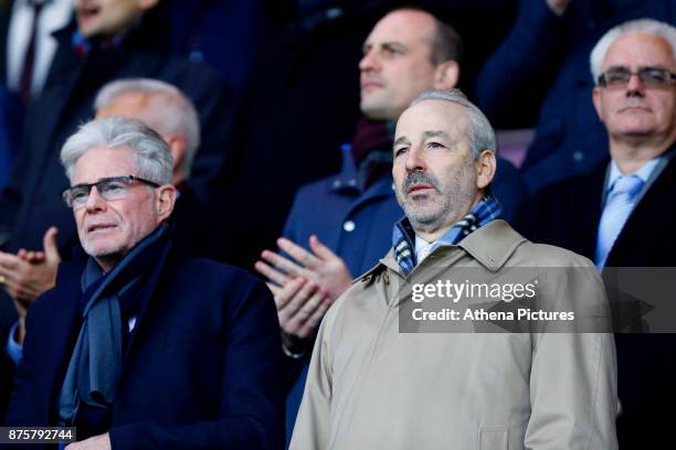 Swansea City majority shareholder Steve Kaplan looks on prior to the Premier League match between Burnley and Swansea City at Turf Moor on November...