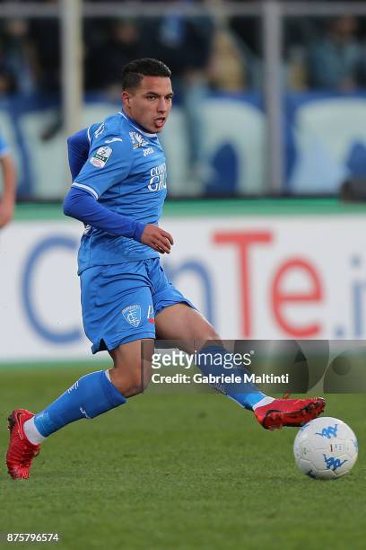 Imael Bennacer of Empoli Fc in action during the Serie B match between Empoli FC and AC Cesena at Stadio Carlo Castellani on November 18, 2017 in...