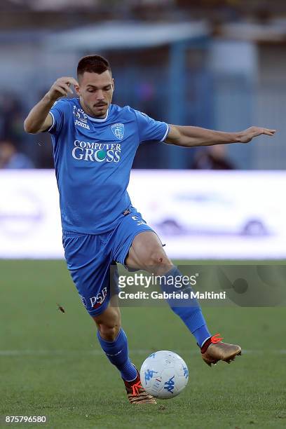 Frederic Veseli of Empoli Fc in action during the Serie B match between Empoli FC and AC Cesena at Stadio Carlo Castellani on November 18, 2017 in...