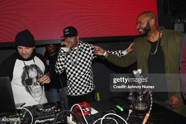 Prostyle, DJ Envy and DJ Sussone Attend Power Live With Fetty Wap at Stage 48 on November 17, 2017 in New York City.