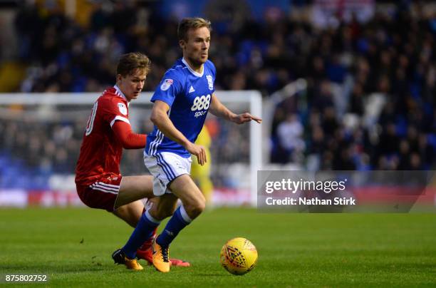 Maikel Kieftenbeld of Birmingham City in action during the Sky Bet Championship match between Birmingham City and Nottingham Forest at St Andrews on...