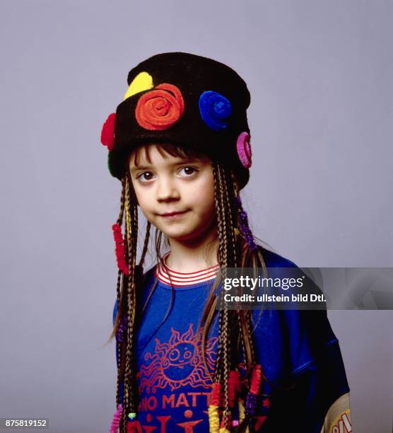 Ria Schenk als Kinderstar. Sängerin der Band "Eisblume". Fotoshooting für CD-Cover, und PR
