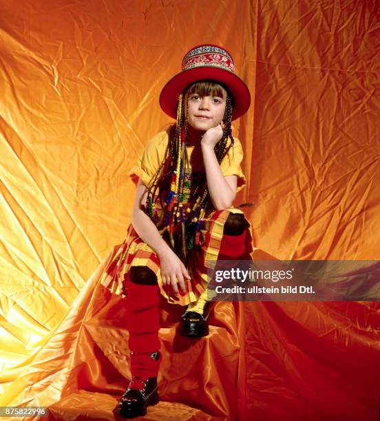 Ria Schenk als Kinderstar. Sängerin der Band "Eisblume". Fotoshooting für CD-Cover, und PR